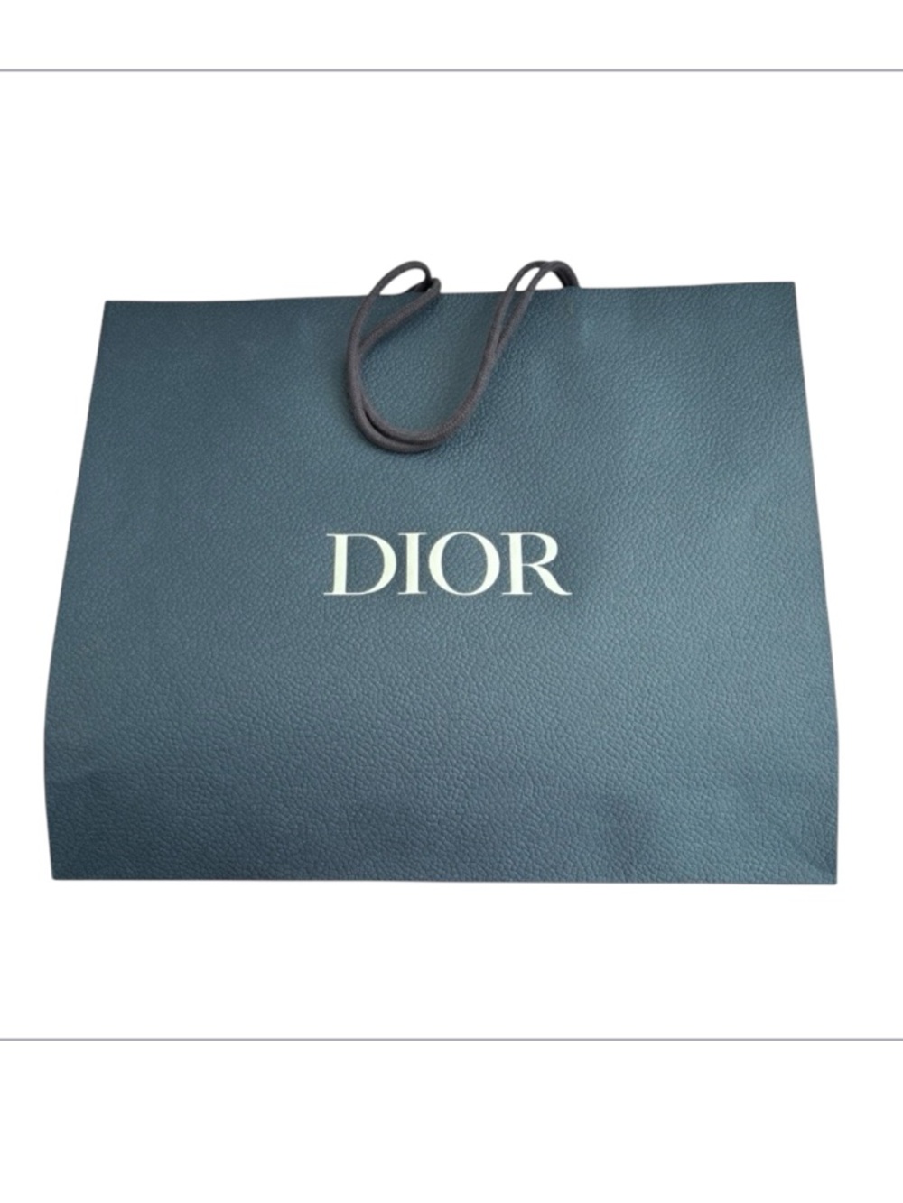 Dior Dark Blue Textured Shopping Bag with Rope Handles